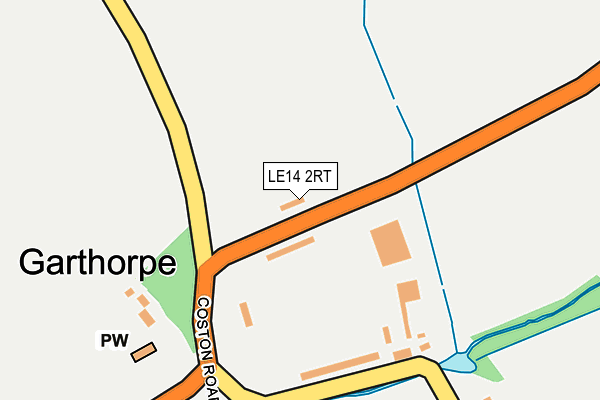 LE14 2RT map - OS OpenMap – Local (Ordnance Survey)