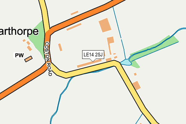 LE14 2SJ map - OS OpenMap – Local (Ordnance Survey)