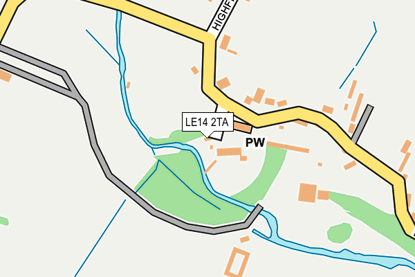 LE14 2TA map - OS OpenMap – Local (Ordnance Survey)