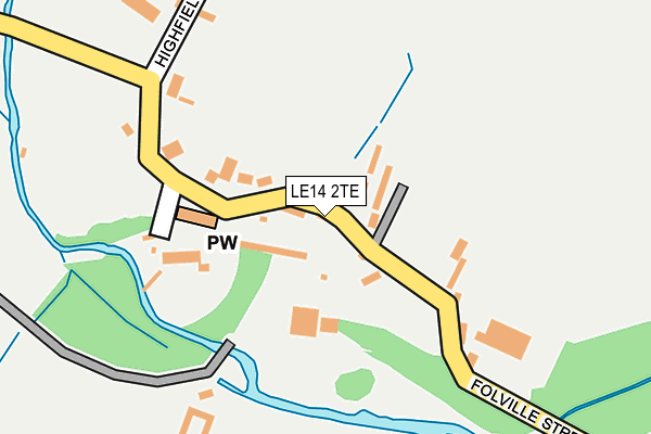 LE14 2TE map - OS OpenMap – Local (Ordnance Survey)