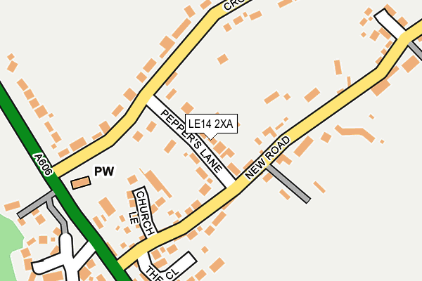 LE14 2XA map - OS OpenMap – Local (Ordnance Survey)