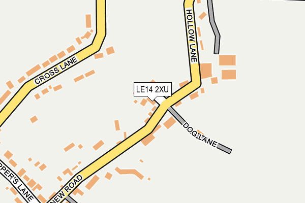 LE14 2XU map - OS OpenMap – Local (Ordnance Survey)