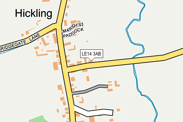 LE14 3AB map - OS OpenMap – Local (Ordnance Survey)