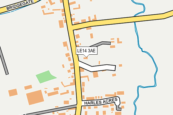 LE14 3AE map - OS OpenMap – Local (Ordnance Survey)