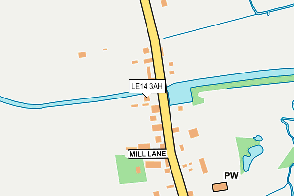 LE14 3AH map - OS OpenMap – Local (Ordnance Survey)