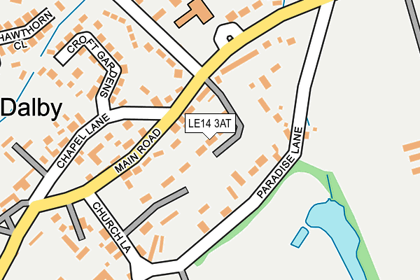 LE14 3AT map - OS OpenMap – Local (Ordnance Survey)