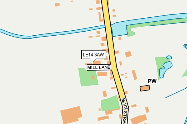 LE14 3AW map - OS OpenMap – Local (Ordnance Survey)