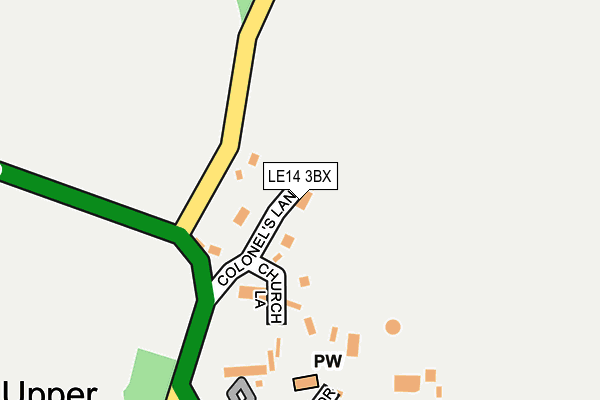 LE14 3BX map - OS OpenMap – Local (Ordnance Survey)