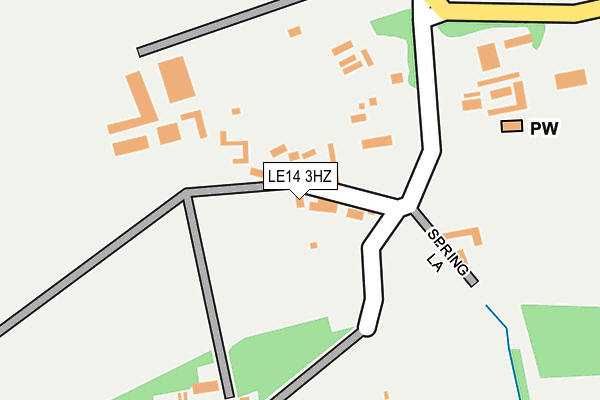 LE14 3HZ map - OS OpenMap – Local (Ordnance Survey)