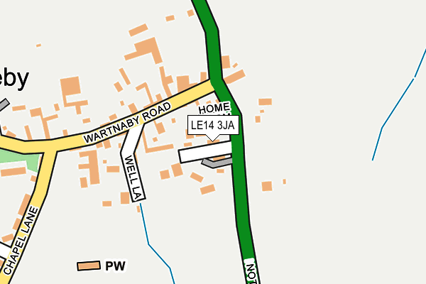 LE14 3JA map - OS OpenMap – Local (Ordnance Survey)