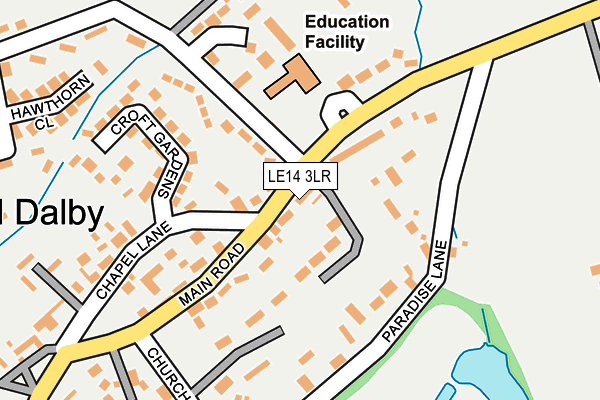 LE14 3LR map - OS OpenMap – Local (Ordnance Survey)