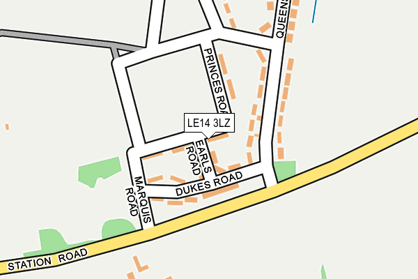 LE14 3LZ map - OS OpenMap – Local (Ordnance Survey)