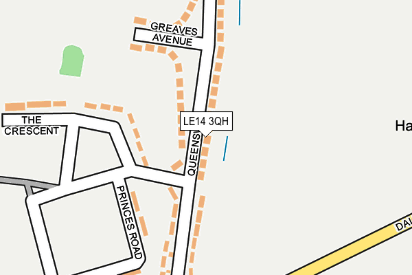 LE14 3QH map - OS OpenMap – Local (Ordnance Survey)