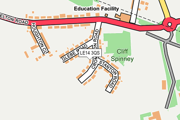 LE14 3QS map - OS OpenMap – Local (Ordnance Survey)