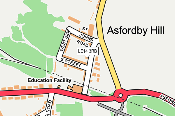 LE14 3RB map - OS OpenMap – Local (Ordnance Survey)