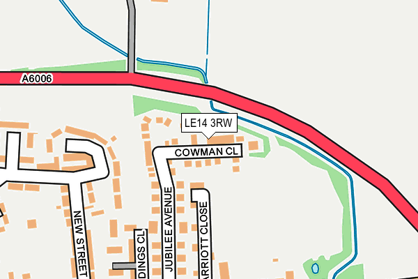 LE14 3RW map - OS OpenMap – Local (Ordnance Survey)