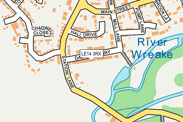 LE14 3RX map - OS OpenMap – Local (Ordnance Survey)