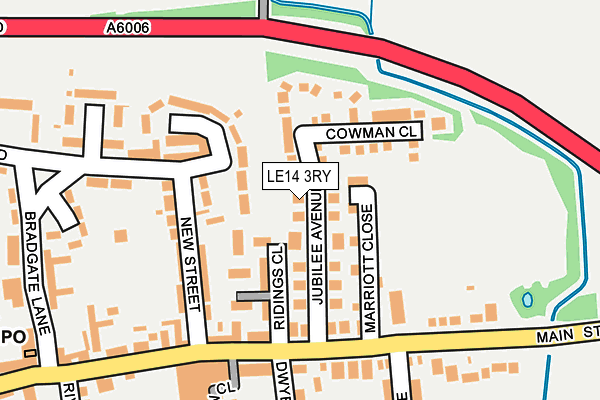 LE14 3RY map - OS OpenMap – Local (Ordnance Survey)