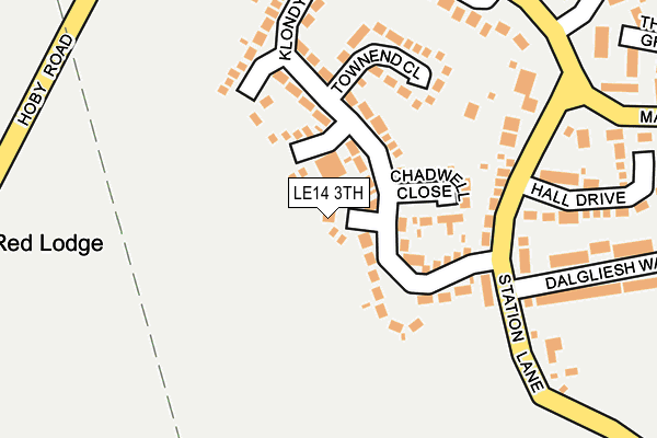 LE14 3TH map - OS OpenMap – Local (Ordnance Survey)