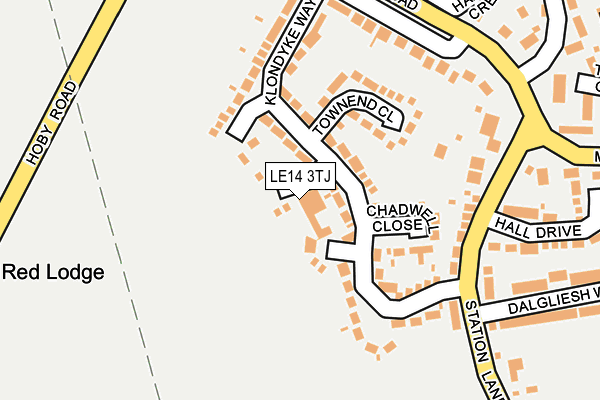 LE14 3TJ map - OS OpenMap – Local (Ordnance Survey)