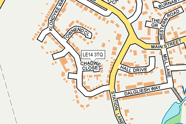 LE14 3TQ map - OS OpenMap – Local (Ordnance Survey)
