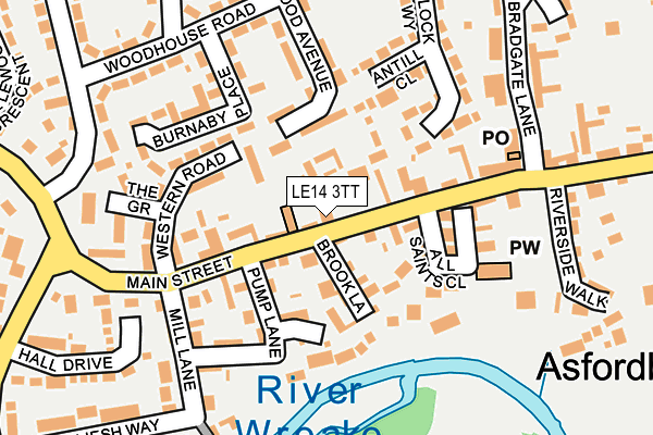 LE14 3TT map - OS OpenMap – Local (Ordnance Survey)