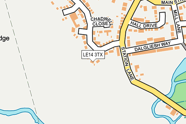 LE14 3TX map - OS OpenMap – Local (Ordnance Survey)