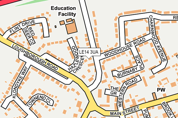 LE14 3UA map - OS OpenMap – Local (Ordnance Survey)