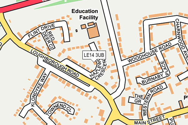 LE14 3UB map - OS OpenMap – Local (Ordnance Survey)