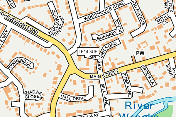LE14 3UF map - OS OpenMap – Local (Ordnance Survey)