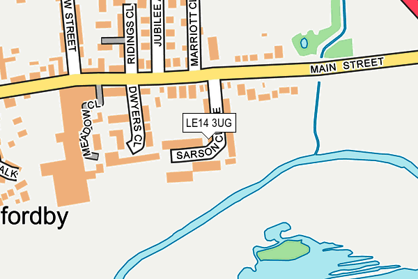 LE14 3UG map - OS OpenMap – Local (Ordnance Survey)