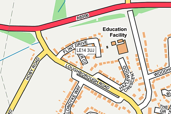 LE14 3UJ map - OS OpenMap – Local (Ordnance Survey)