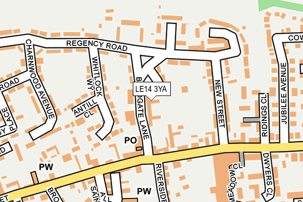 LE14 3YA map - OS OpenMap – Local (Ordnance Survey)