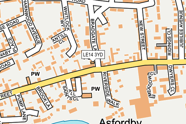 LE14 3YD map - OS OpenMap – Local (Ordnance Survey)