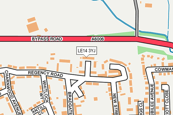 LE14 3YJ map - OS OpenMap – Local (Ordnance Survey)