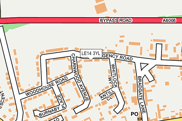 LE14 3YL map - OS OpenMap – Local (Ordnance Survey)