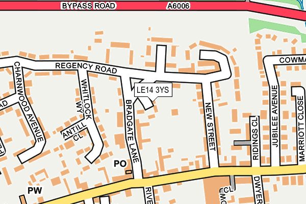 LE14 3YS map - OS OpenMap – Local (Ordnance Survey)