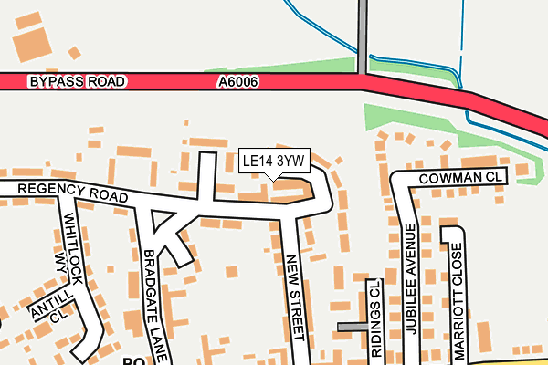 LE14 3YW map - OS OpenMap – Local (Ordnance Survey)