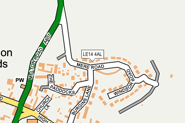 LE14 4AL map - OS OpenMap – Local (Ordnance Survey)