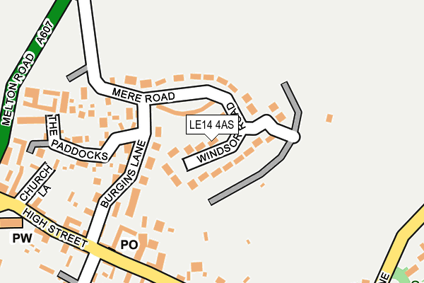LE14 4AS map - OS OpenMap – Local (Ordnance Survey)