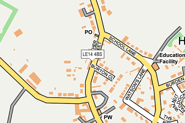 LE14 4BS map - OS OpenMap – Local (Ordnance Survey)