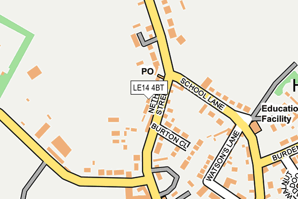 LE14 4BT map - OS OpenMap – Local (Ordnance Survey)