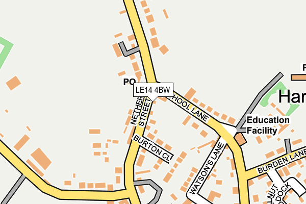 LE14 4BW map - OS OpenMap – Local (Ordnance Survey)