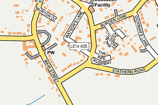 LE14 4DE map - OS OpenMap – Local (Ordnance Survey)