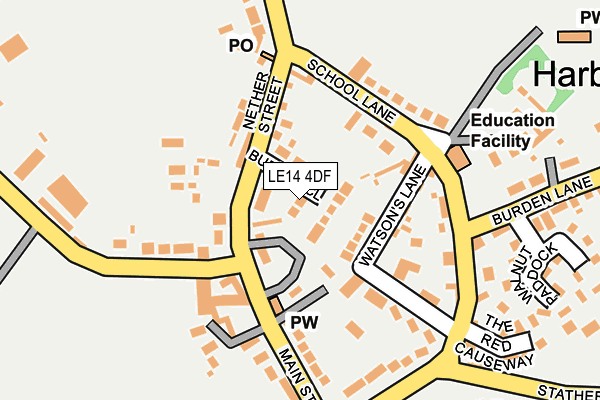 LE14 4DF map - OS OpenMap – Local (Ordnance Survey)