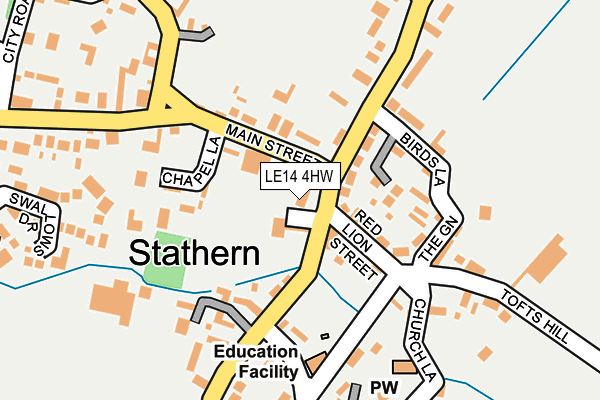 LE14 4HW map - OS OpenMap – Local (Ordnance Survey)