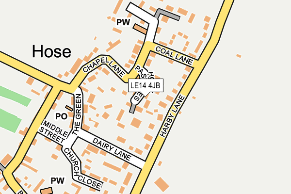 LE14 4JB map - OS OpenMap – Local (Ordnance Survey)