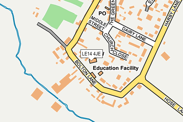 LE14 4JE map - OS OpenMap – Local (Ordnance Survey)