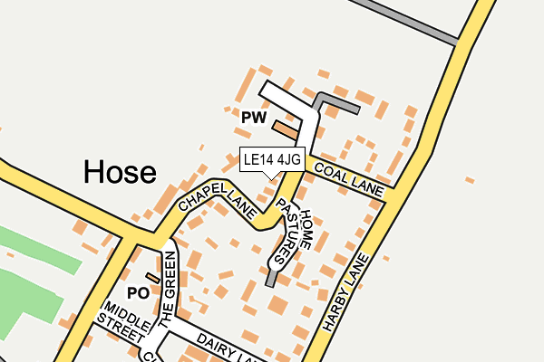 LE14 4JG map - OS OpenMap – Local (Ordnance Survey)