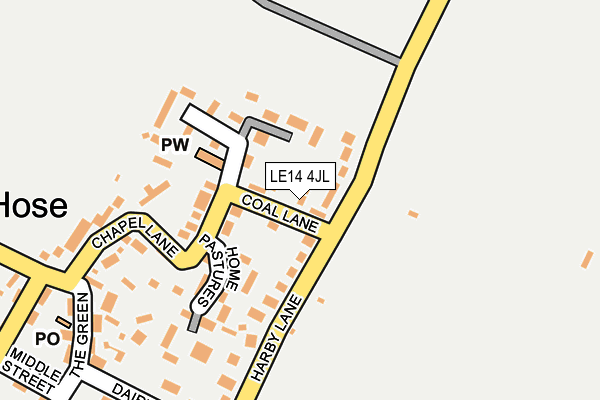 LE14 4JL map - OS OpenMap – Local (Ordnance Survey)